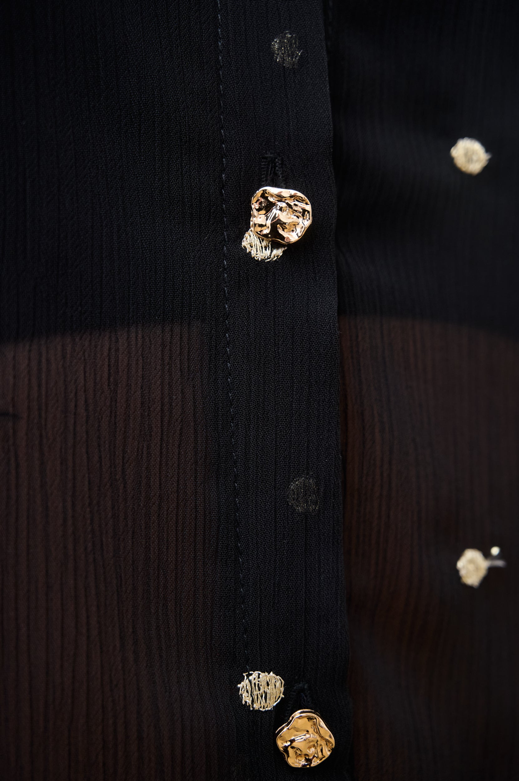 Bellow Sleeve Shirt in Gold Foil