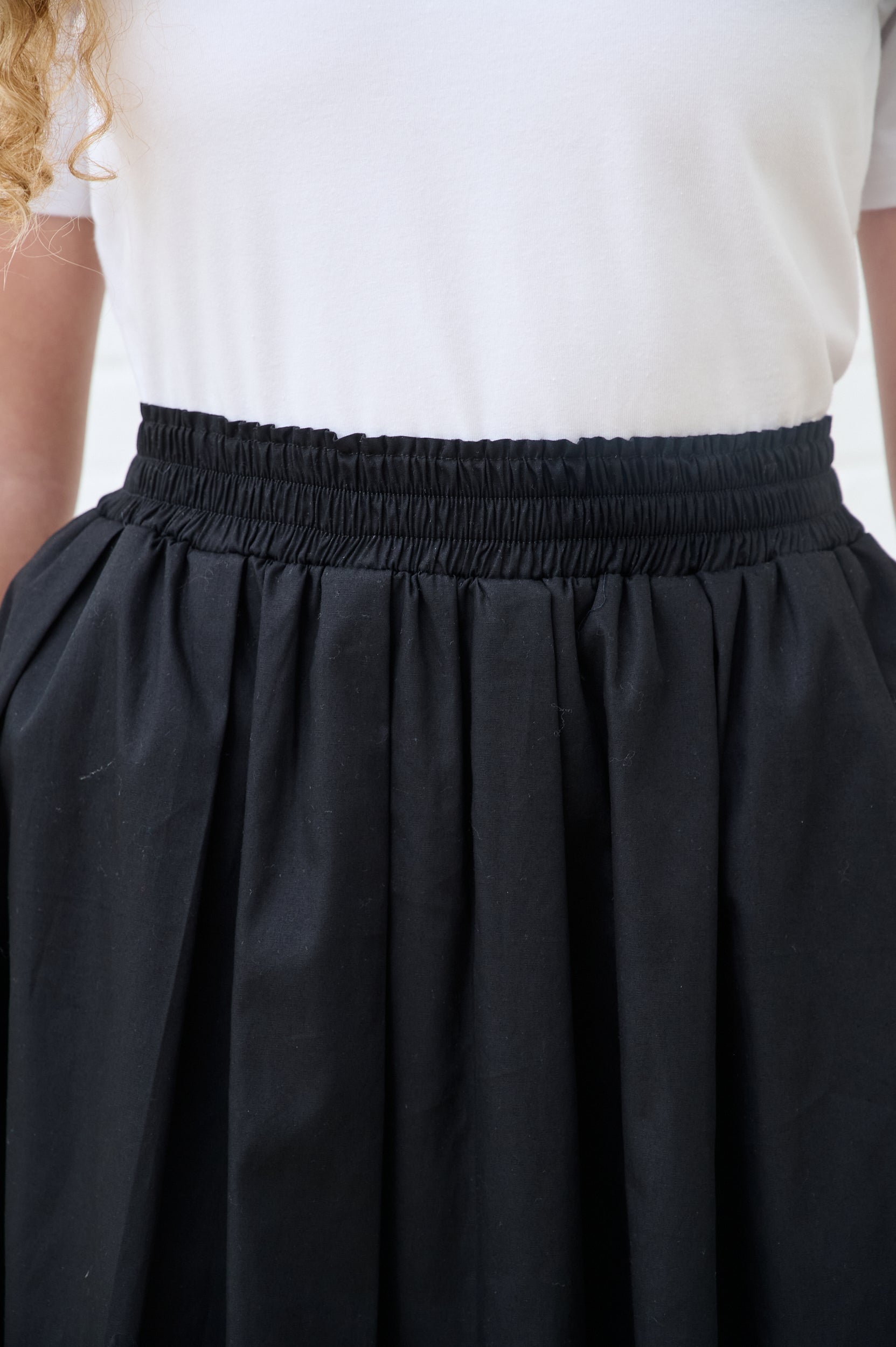 Cotton Maxi Skirt in Black