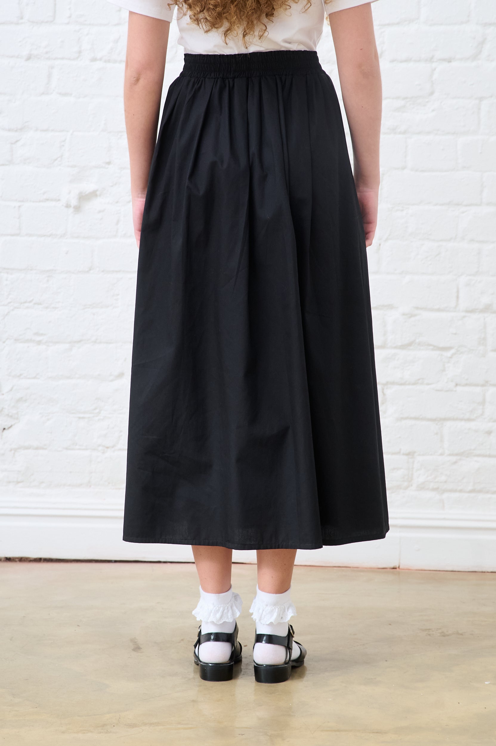 Cotton Maxi Skirt in Black