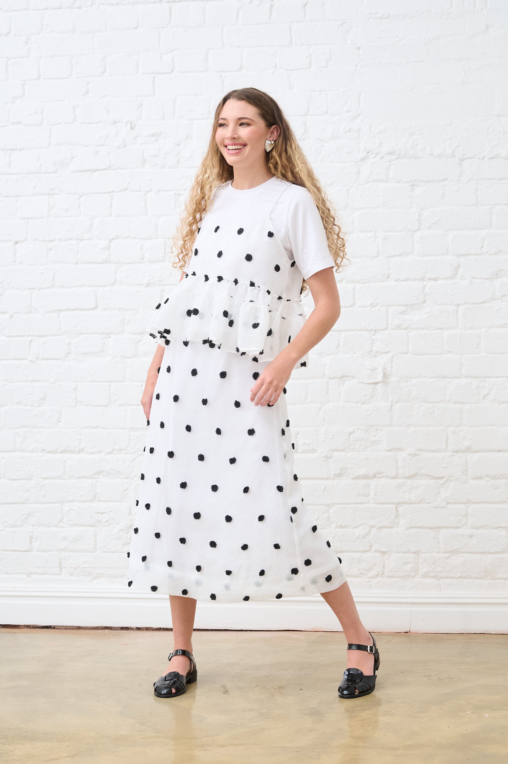 Overlay Skirt in Black Spot