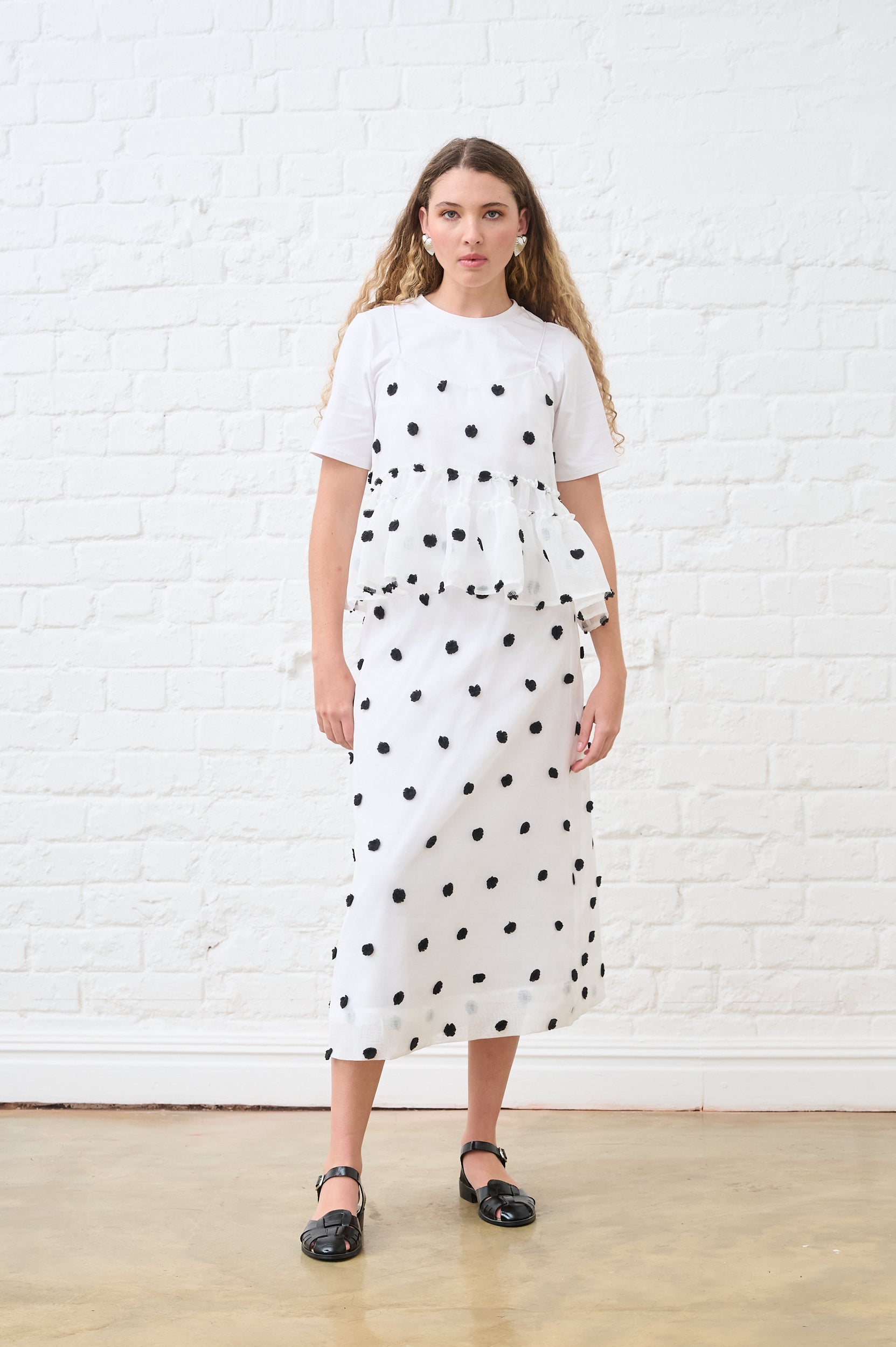 Overlay Skirt in Black Spot