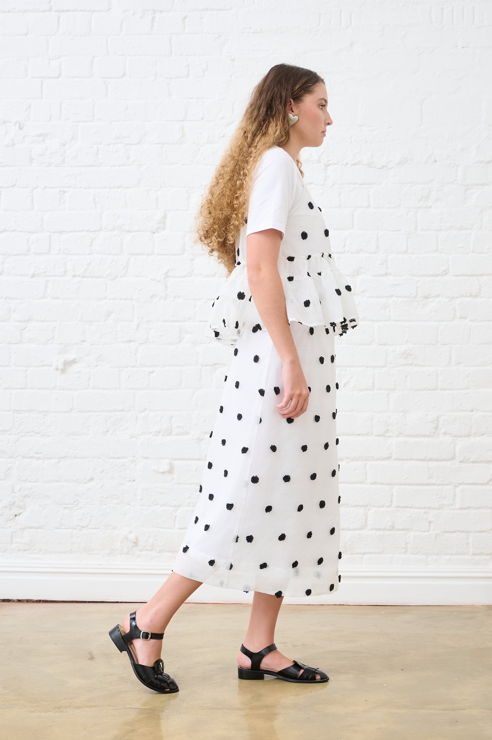 Overlay Skirt in Black Spot