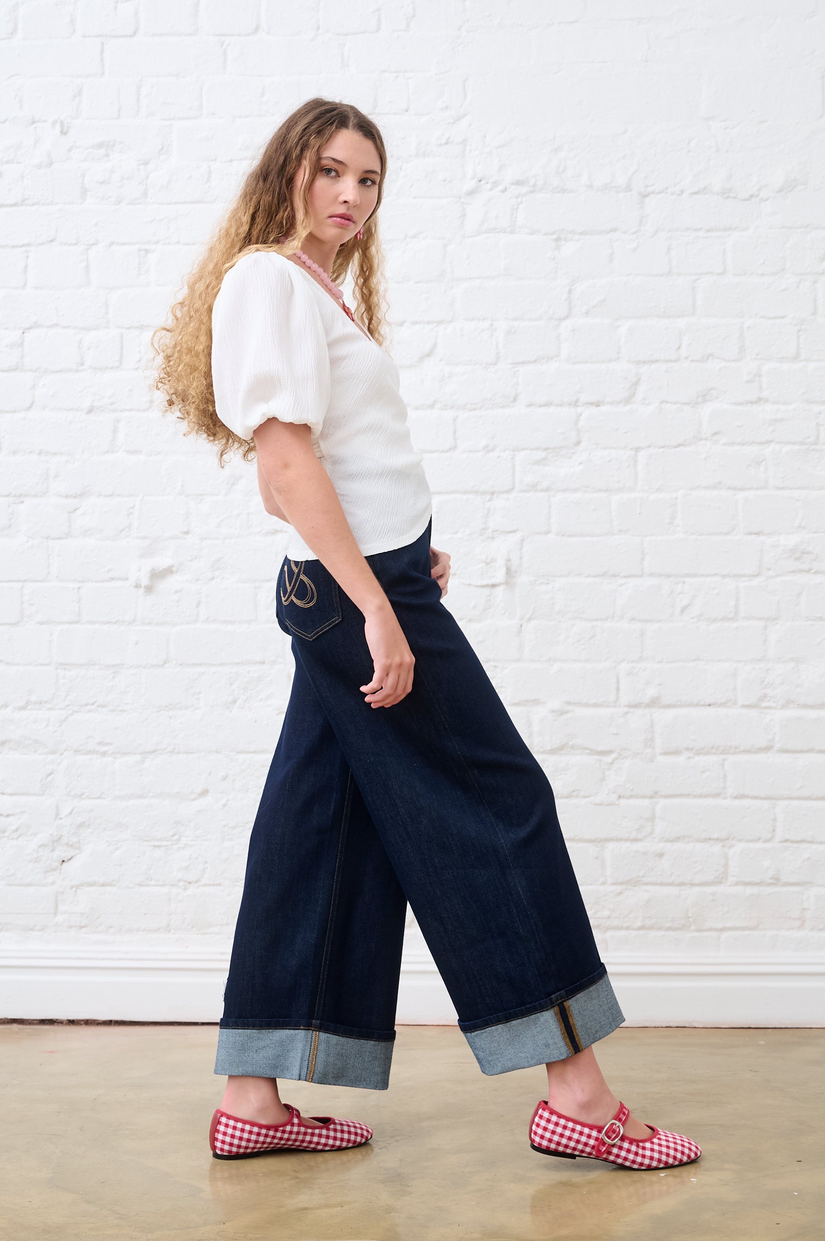 Wrap Top in Milk Crinkle