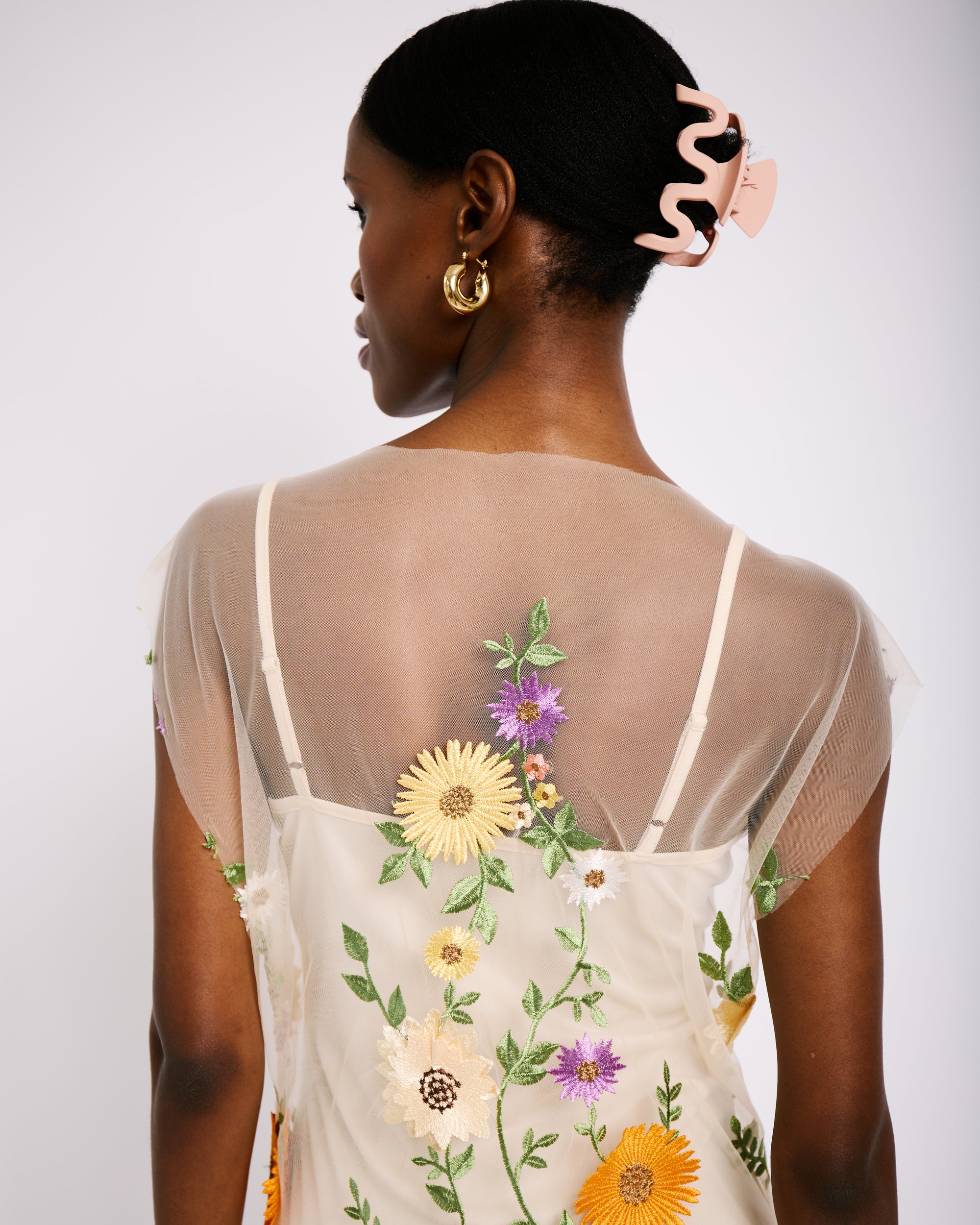 Tunic Dress in Border applique flowers