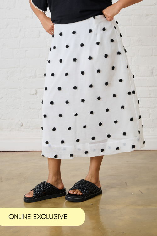 Overlay Skirt in Black Spot