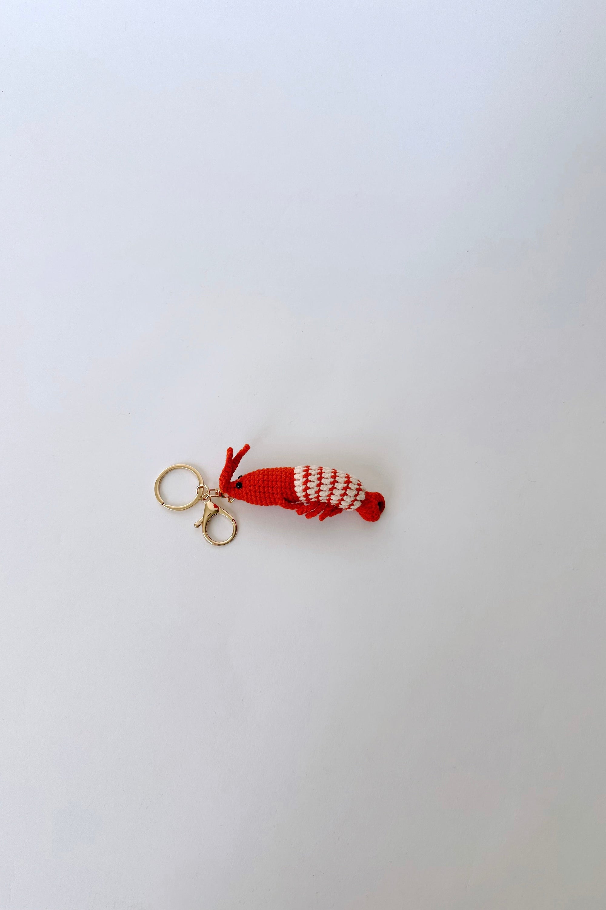 Prawn Crochet Bag Charm