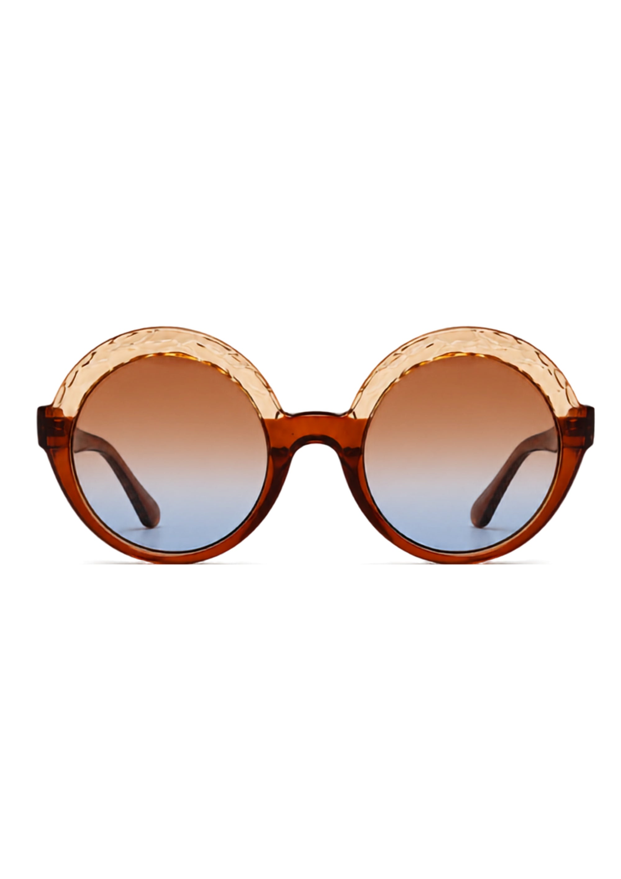Amber Ombrè Round Sunglasses