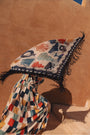 Tassel Fringe Scarf with Morocco Print