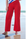 Adjustable Waist Wide Leg Jeans in Red