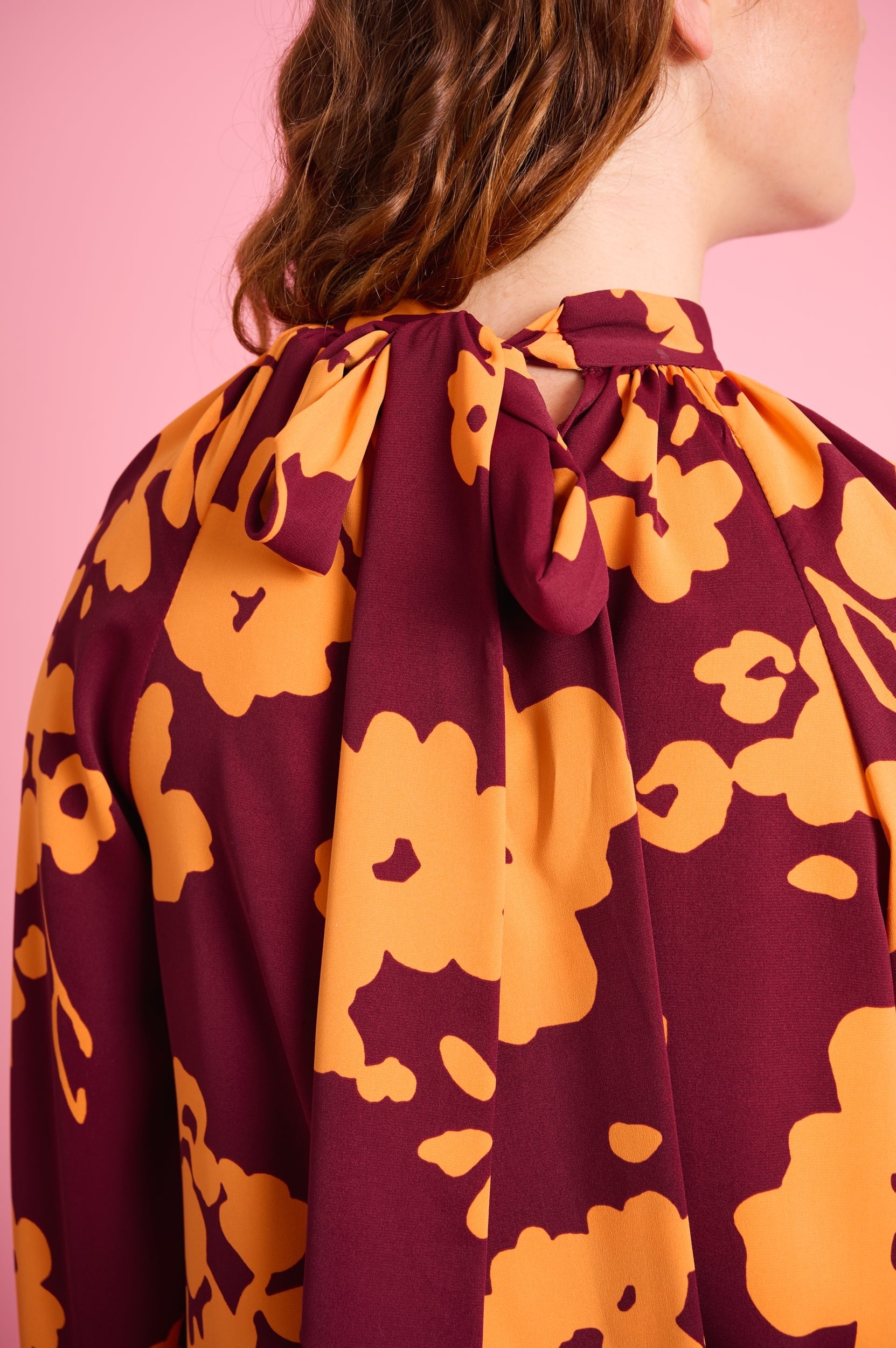 Swing Dress in Orange Flower