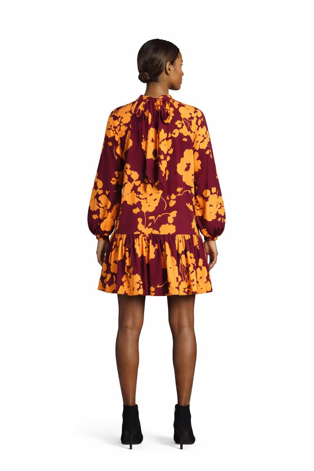 Swing Dress in Orange Flower