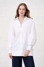 Cotton Tie Detail Blouse in White