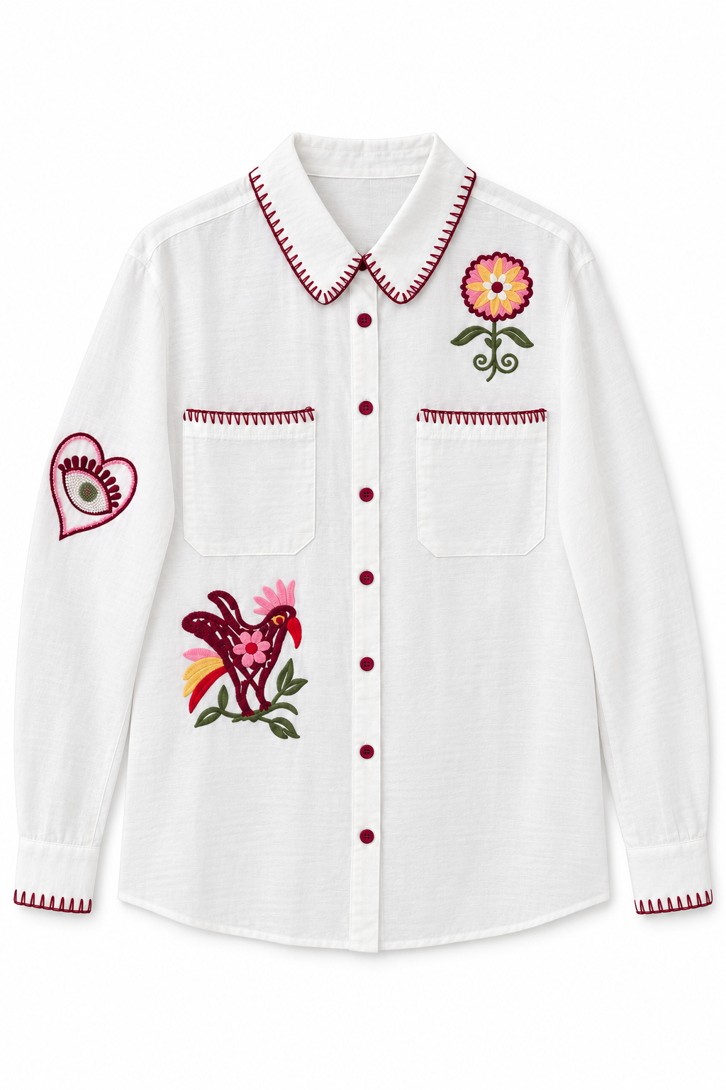 Beaded Shirt in Milk