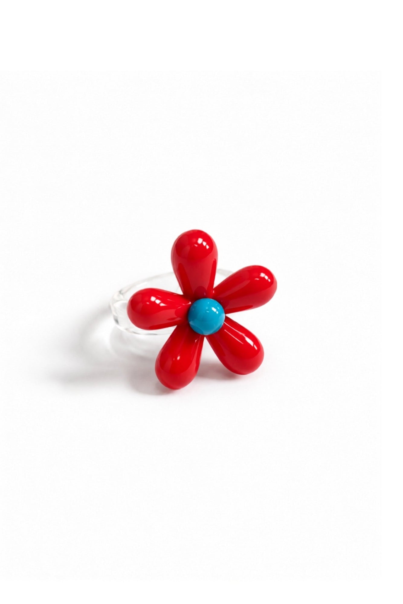 Bubble Flower Ring in Red