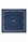 A square bandana featuring a classic indigo blue background with a white circular paisley and floral mandala pattern.