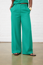 Linen Wide Leg Pants in Jade