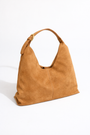 Big Buckle Tote Bag in Chocolate Suede