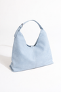 Big Buckle Tote Bag in Blue Suede