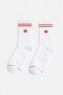 Crew Stripe Sock in Strawberry