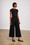 Black Contrast Stretch Wide Leg Cropped Pants