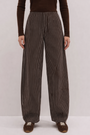 Contour Waist Barrel Leg Jeans in Choc Stripe