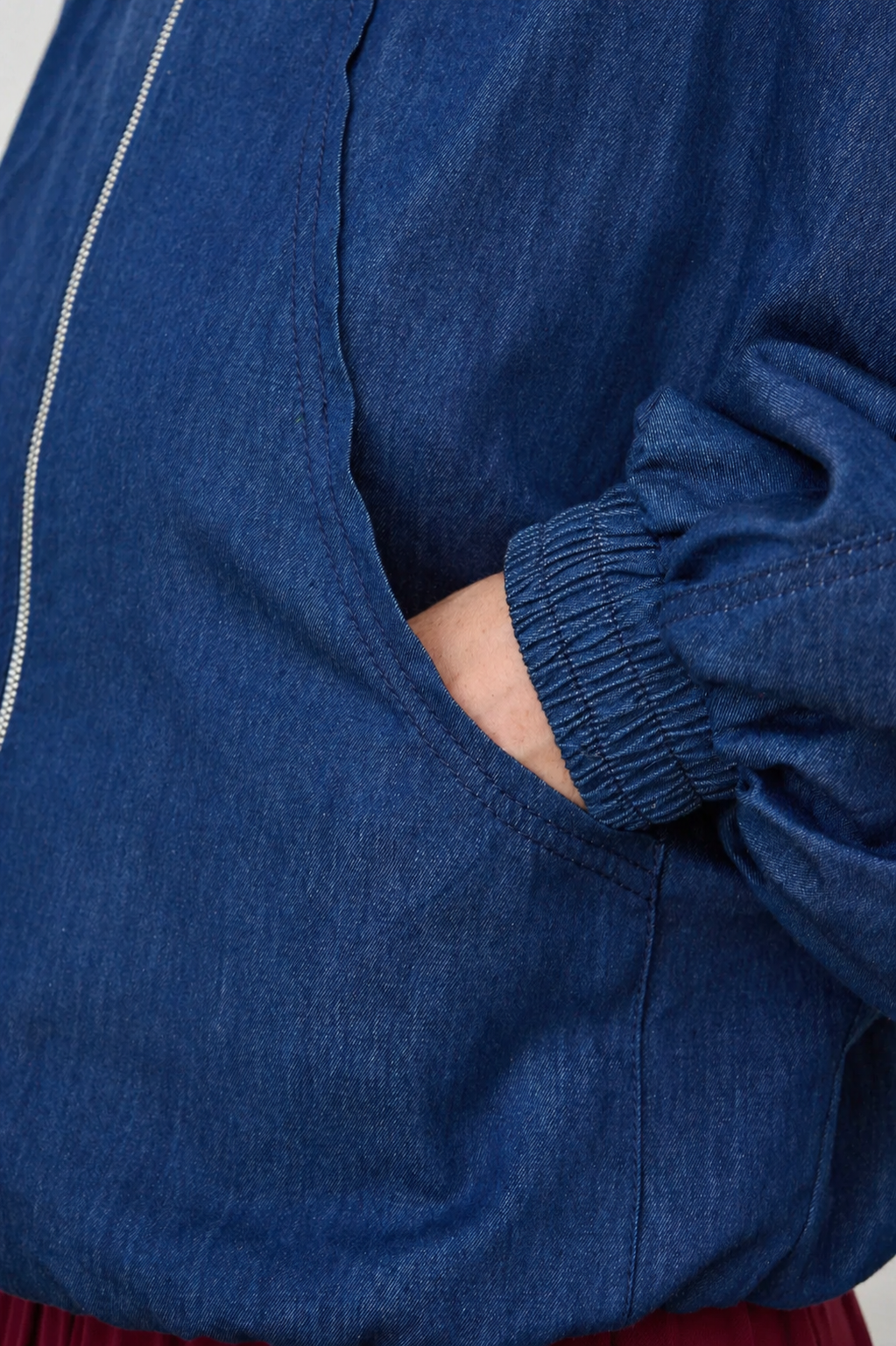 Funnel Neck Denim bomber