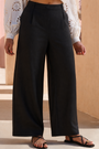 100% Linen Full Length Pant in Black