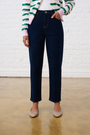 Belted Mom Jeans in Dark Wash