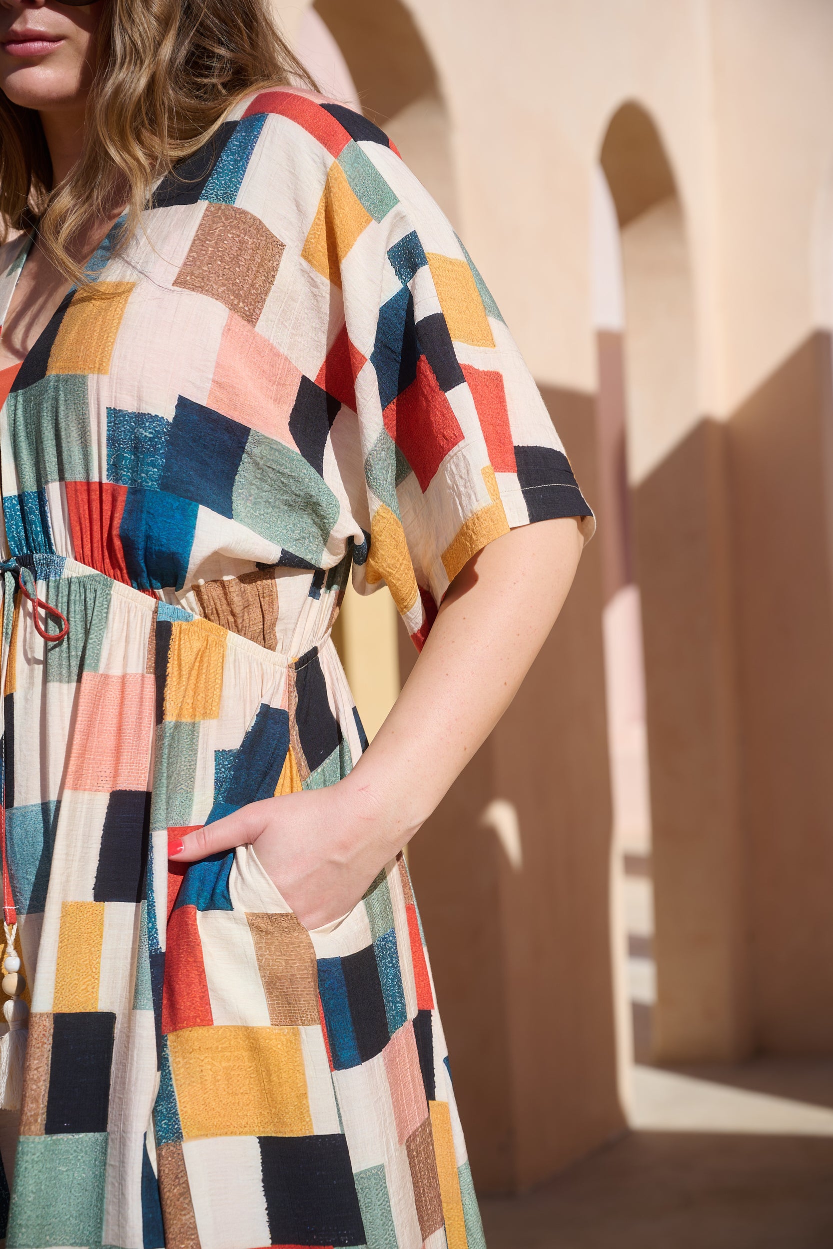 Joy Kaftan Dress with tassel trim