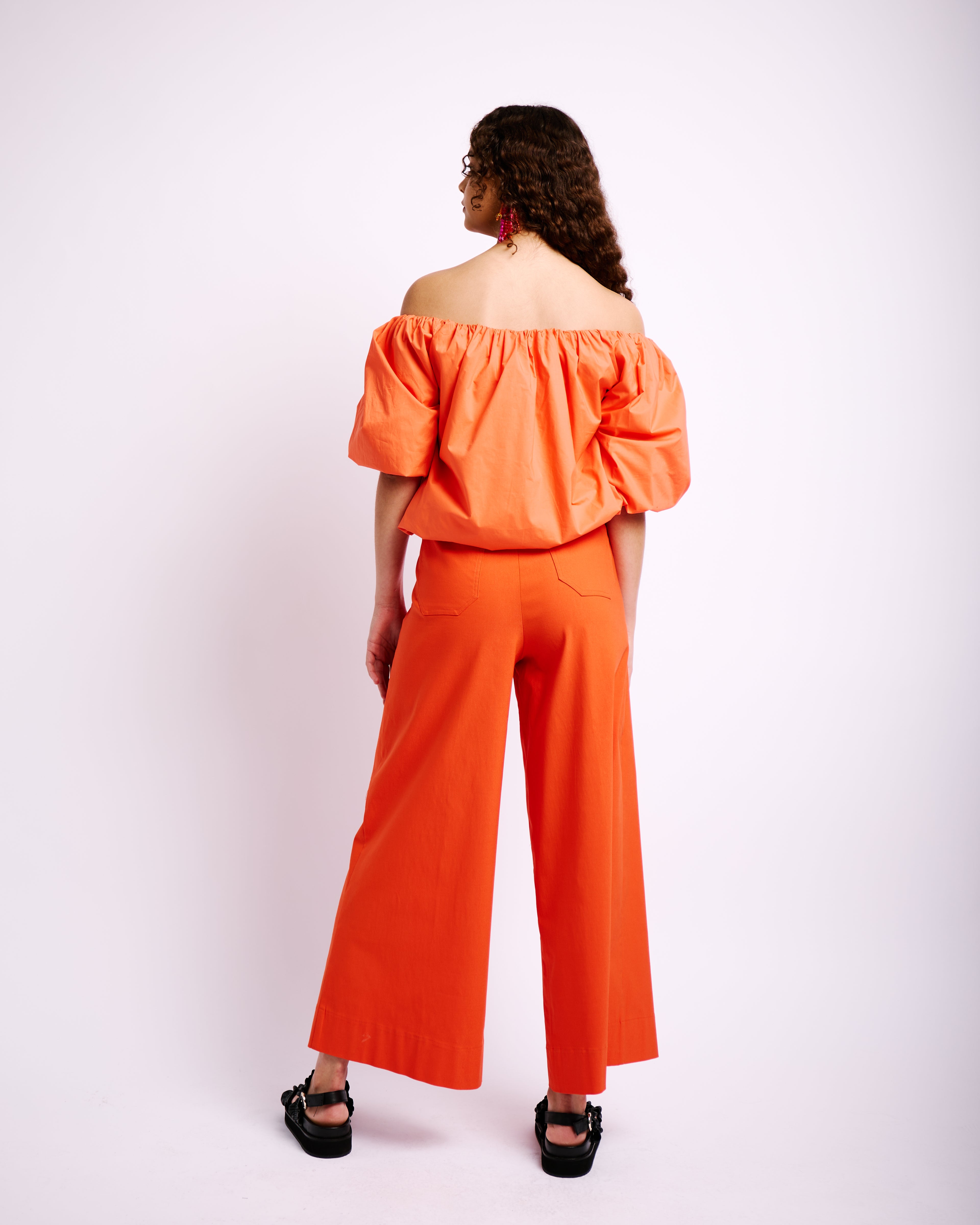 Bubble Lined Cotton Top in Coral