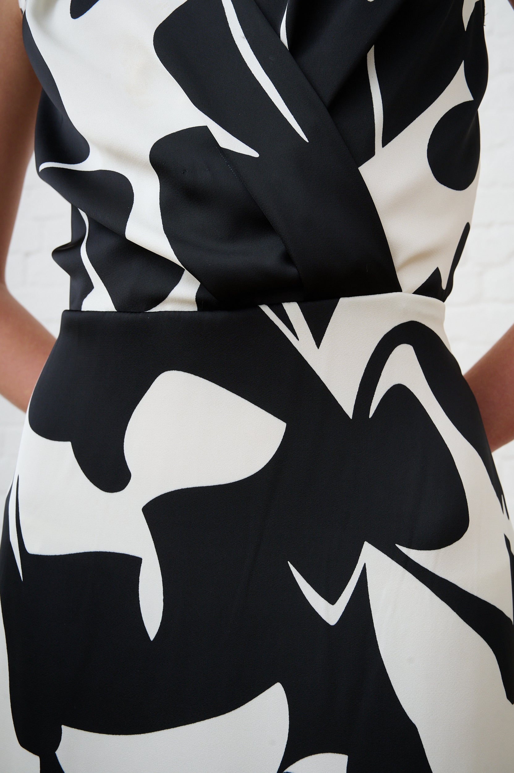 Dark Tropics Satin Halter Dress