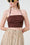 Bandeau Tie Top in Choc Linen