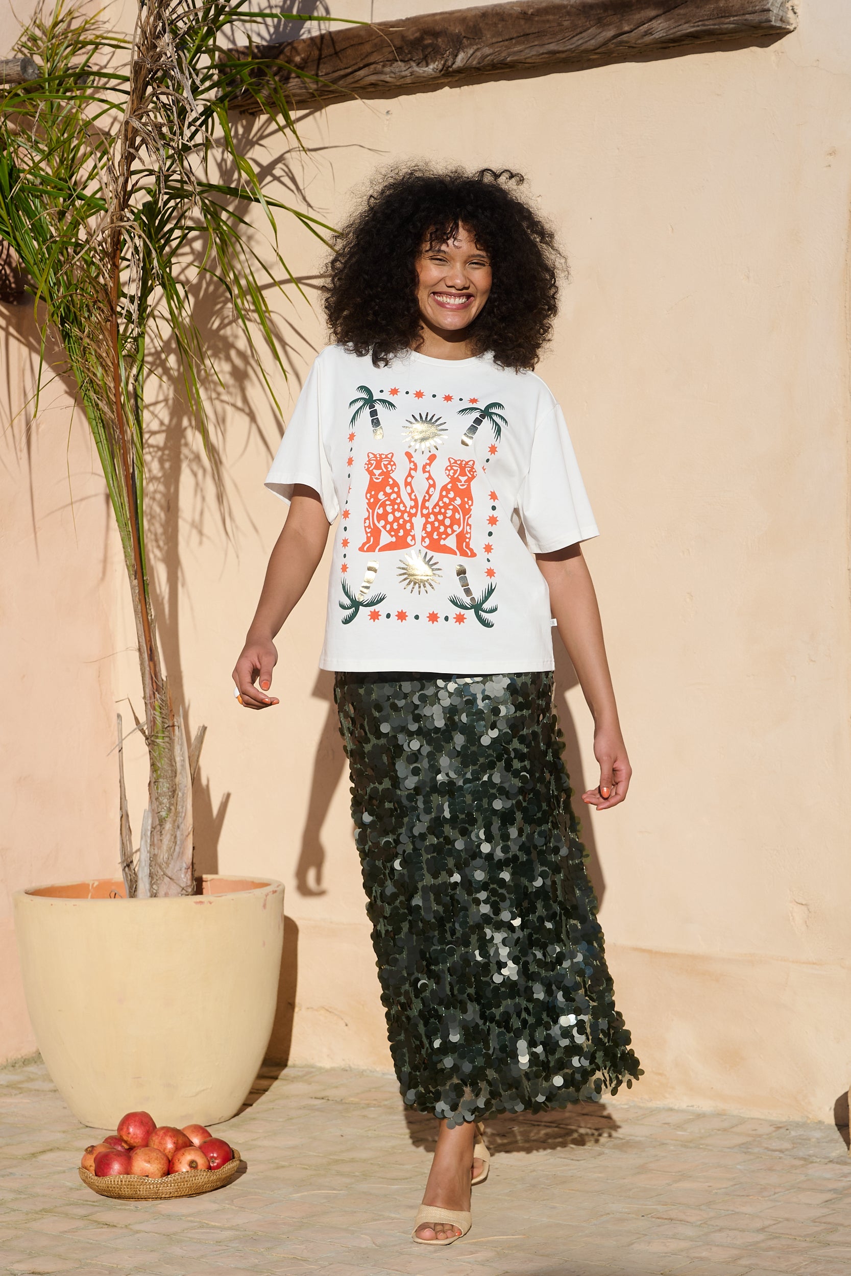 Statement Tee with Moroccan Cheetah