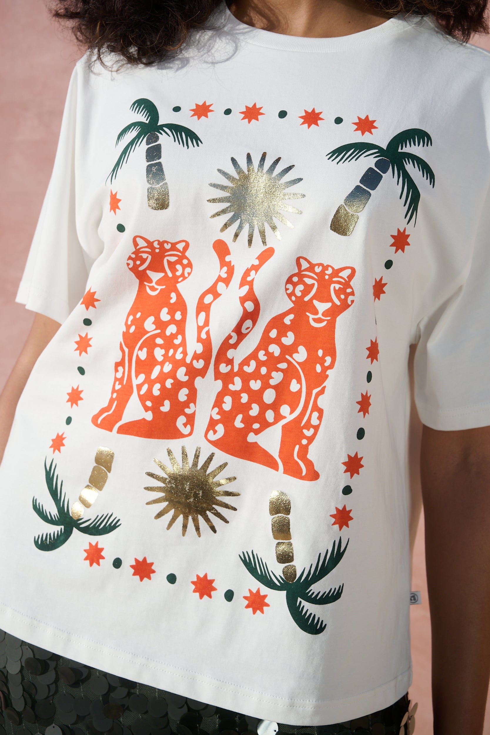 Statement Tee with Moroccan Cheetah