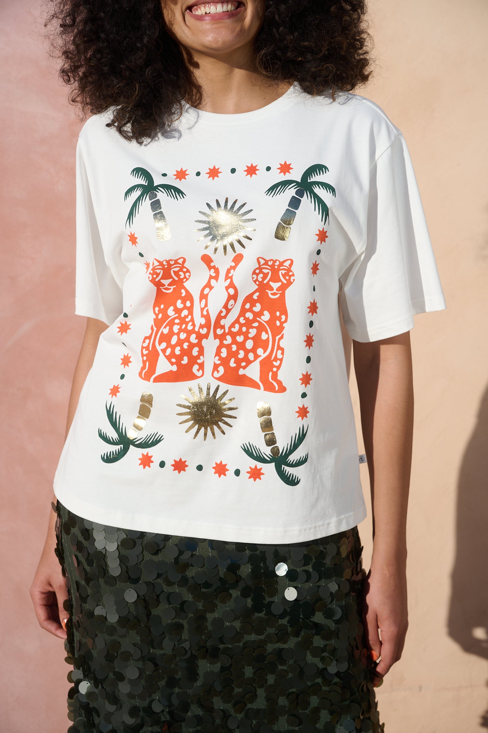 Statement Tee with Moroccan Cheetah