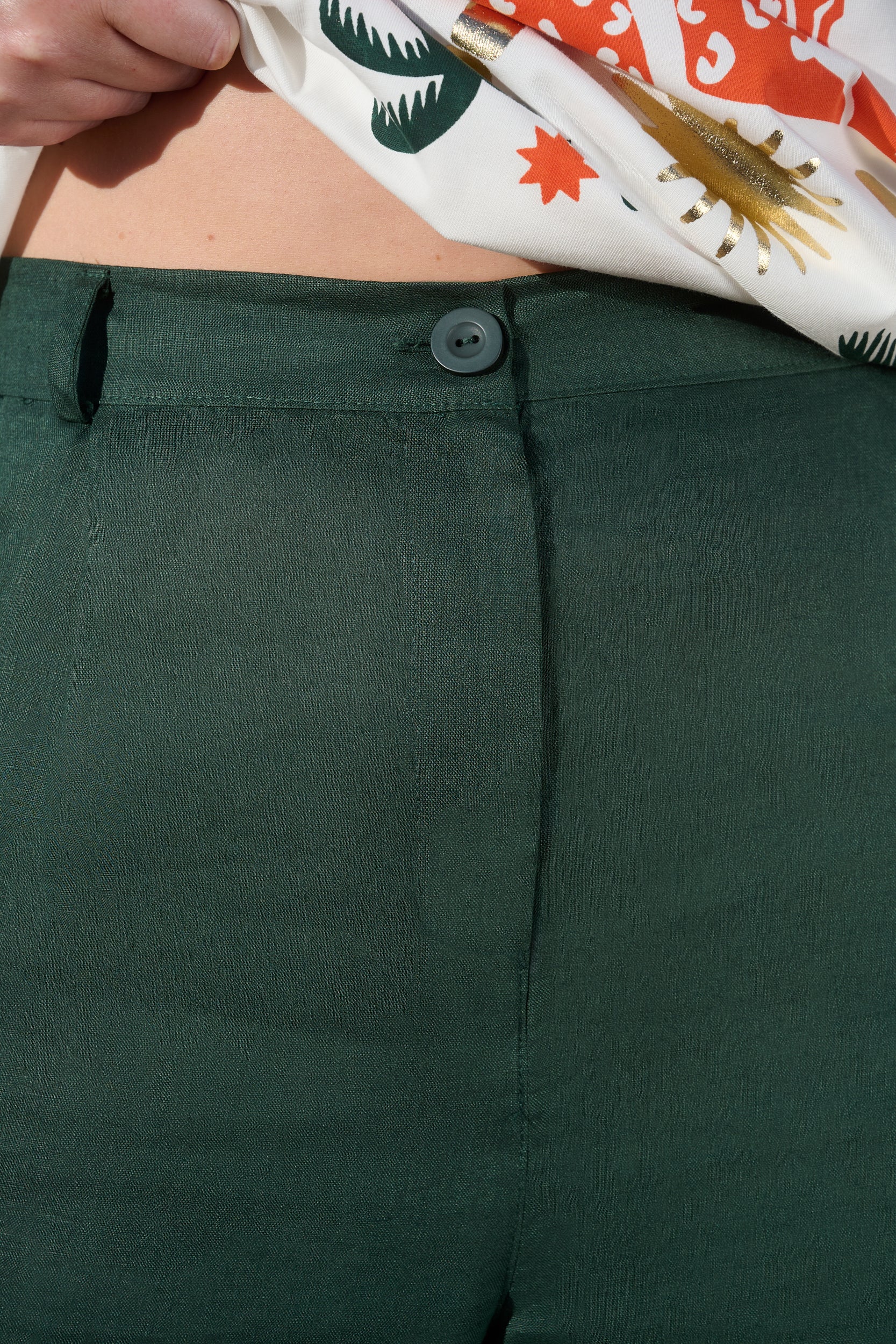 100% Linen Full Length Pant in Sycamore