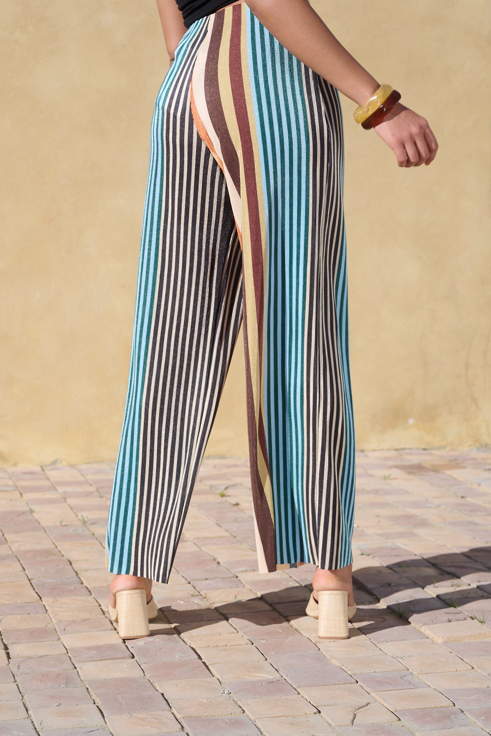 Straight Leg Plisse Pull on Pants