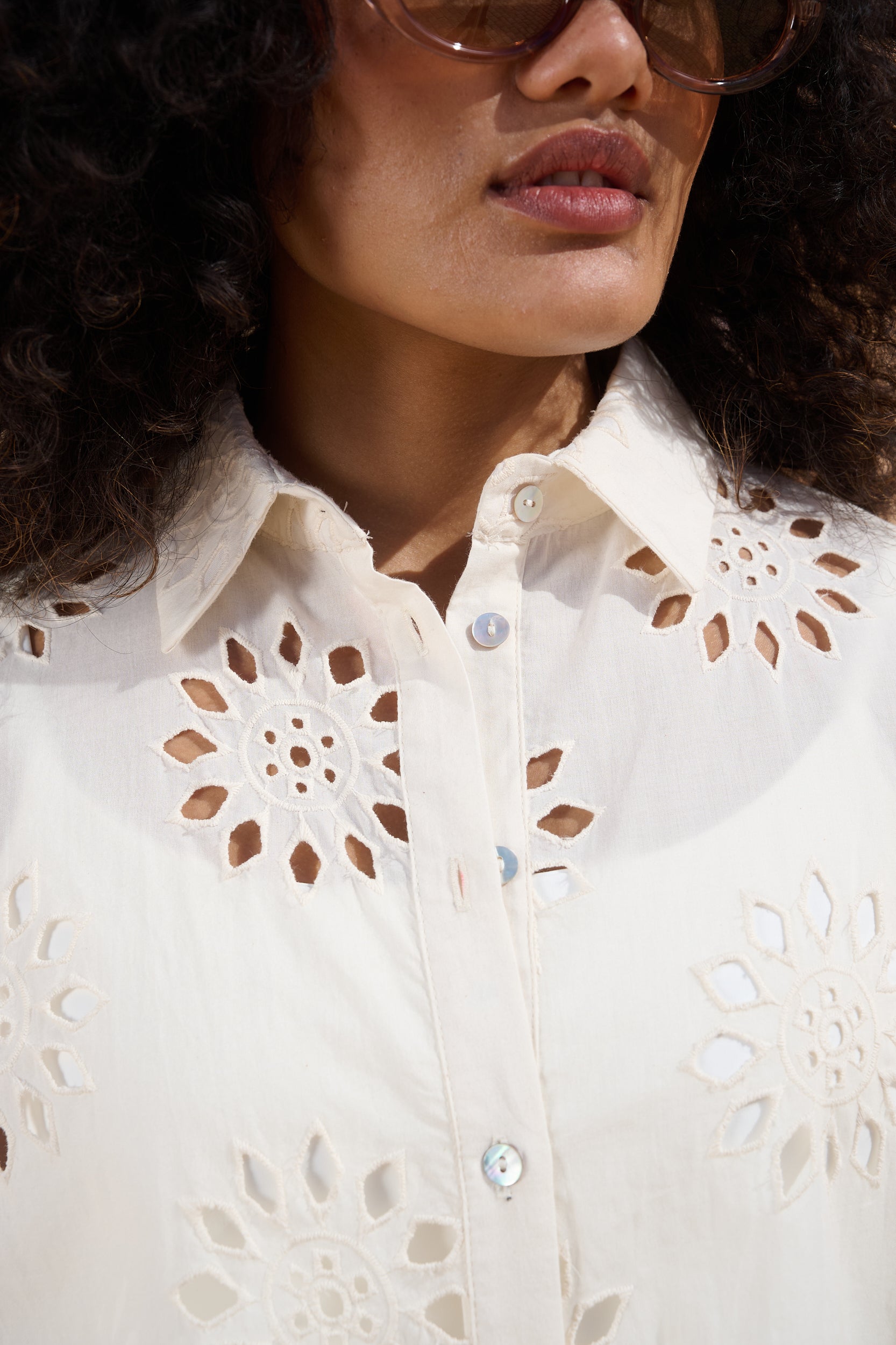 Anglaise shirt in Ecru