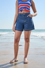 Lyocell Denim Shorts in Dark Wash