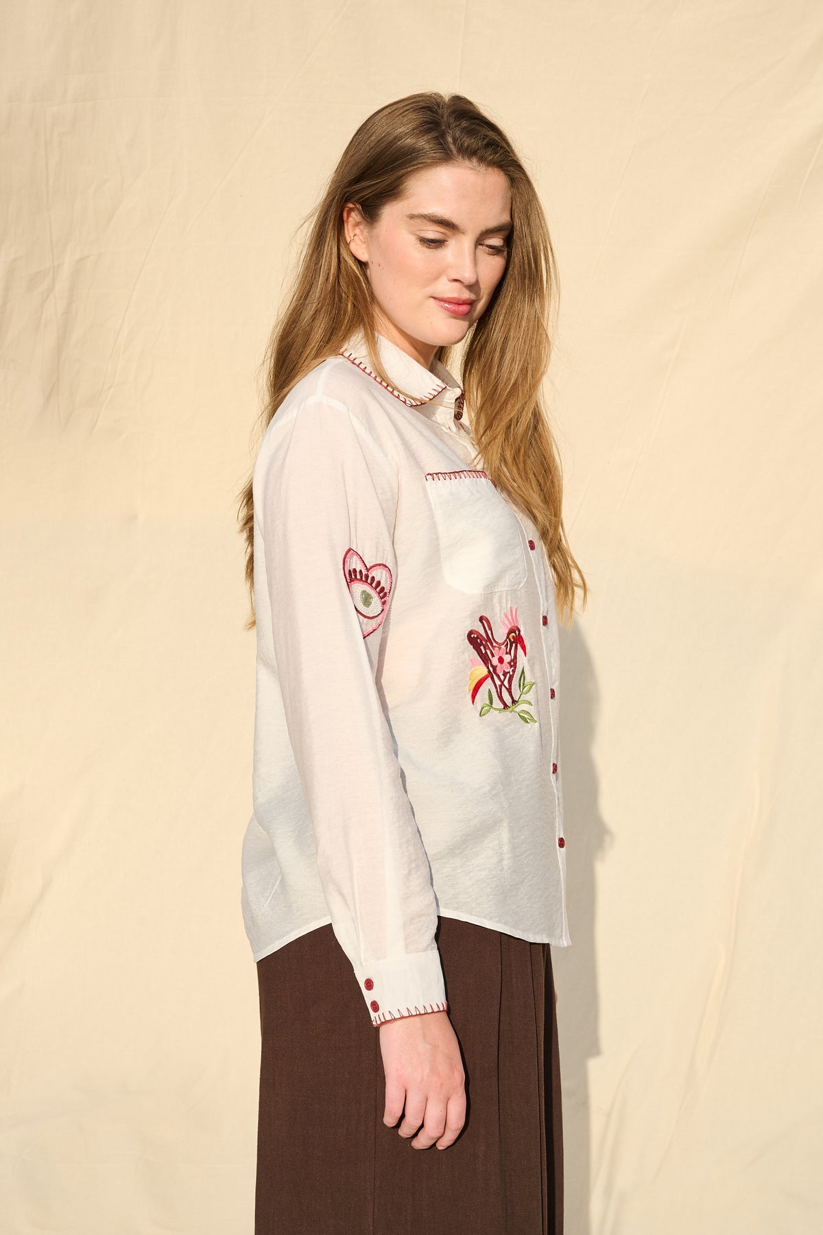 Beaded Shirt in Milk
