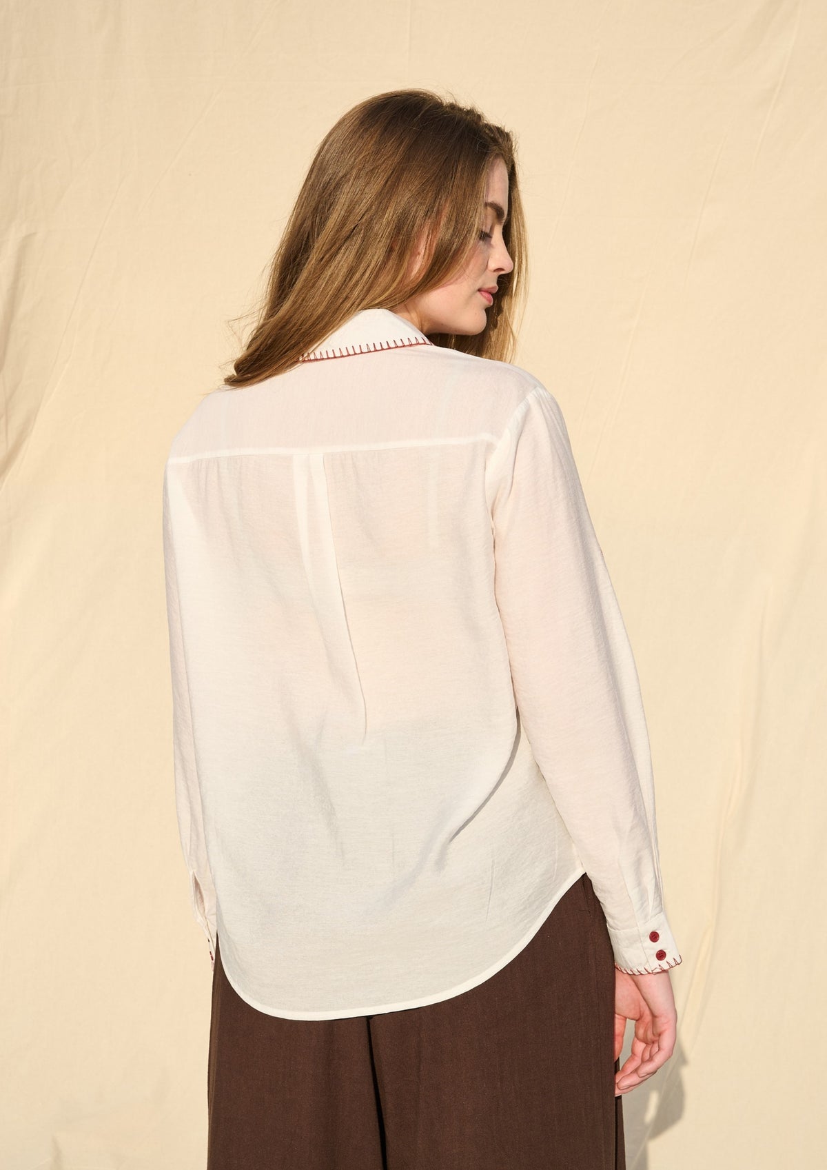 Beaded Shirt in Milk