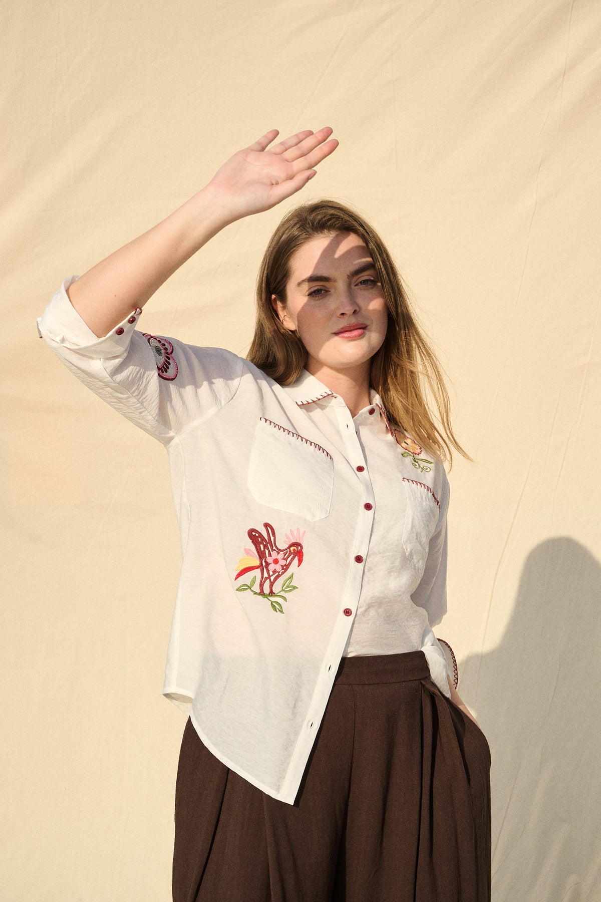 Beaded Shirt in Milk