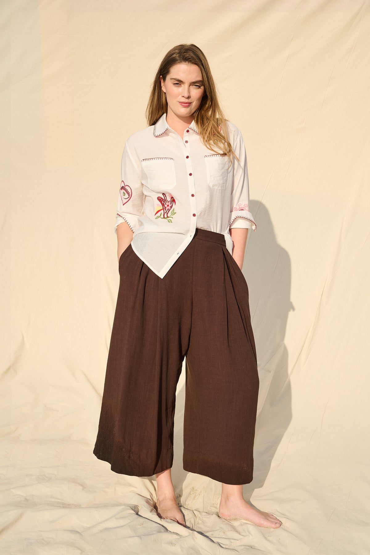 Beaded Shirt in Milk
