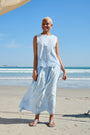 Shell Top in Ice Blue Anglaise