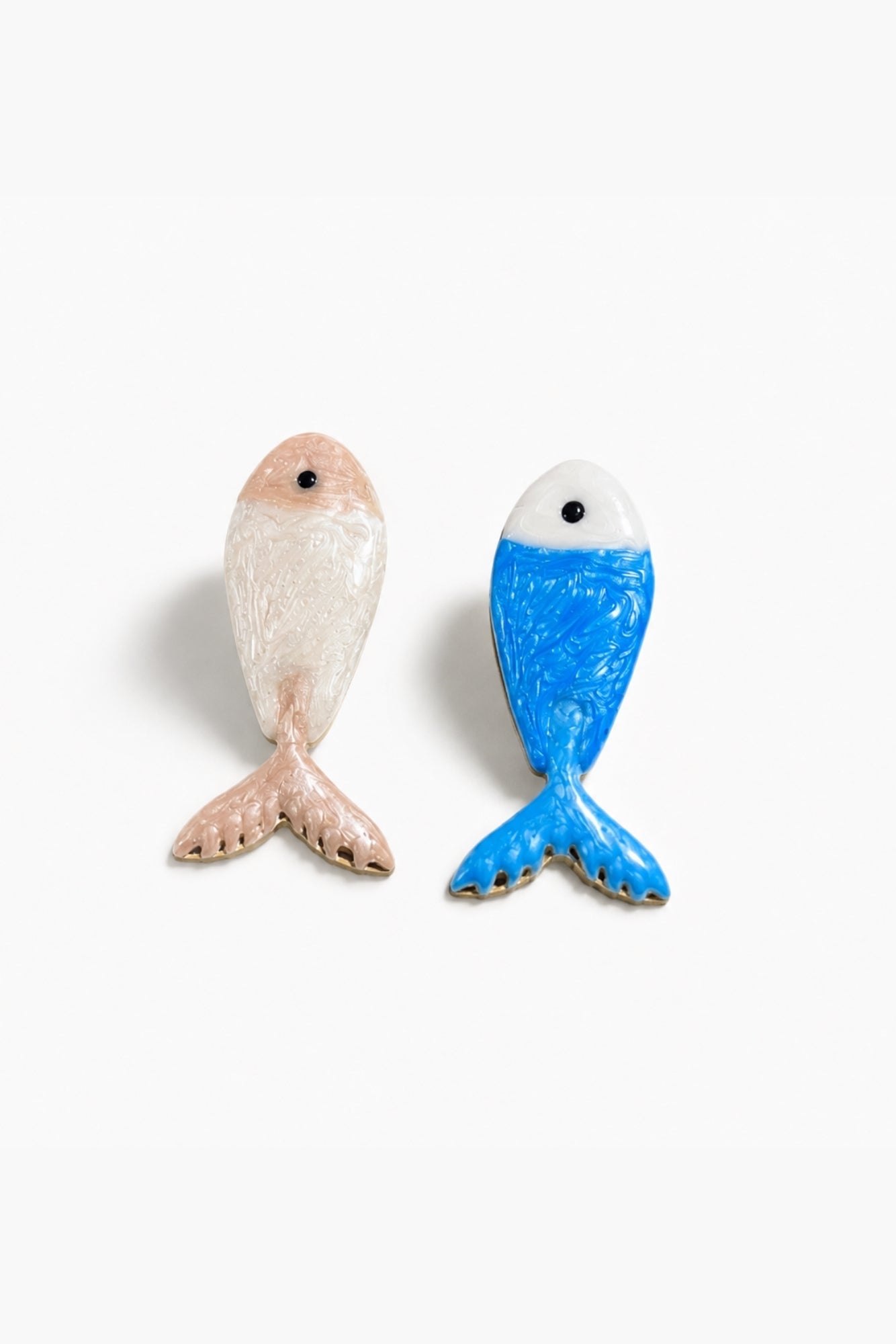 Marbled Resin Fish Earrings