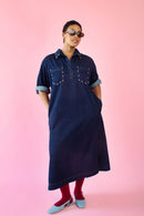 Denim Tunic Dress with Stud Details