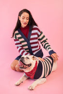 Multistripe Mixed Cardigan