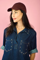 Denim Tunic Dress with Stud Details