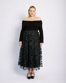 Off the Shoulder Knit Top in Black - Me&B