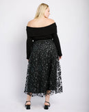 Off the Shoulder Knit Top in Black - Me&B